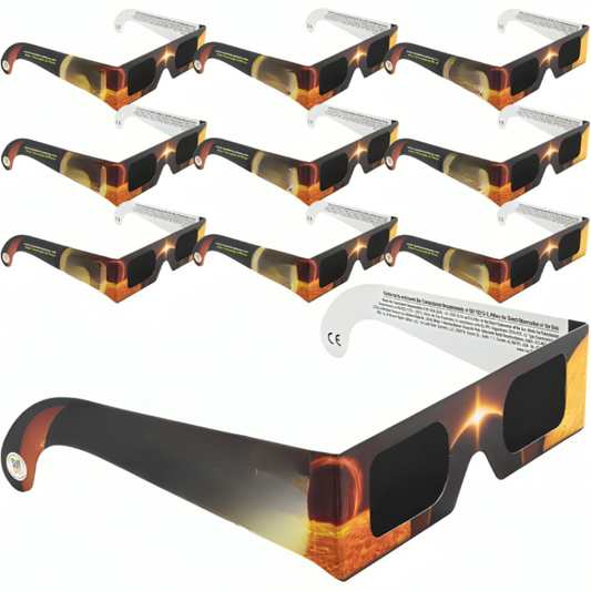 10 Pack Premium, Solar Eclipse Glasses Approved 2024, ISO and CE Certified Optical Quality Safe Shades for Direct Sun Viewing for Solar Eclipse