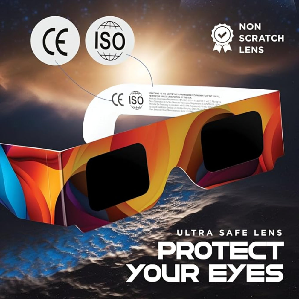 Solar Eclipse Glasses AAS Approved 2024 (5 pack) CE and ISO Certified Safe Shades for Direct Sun Viewing