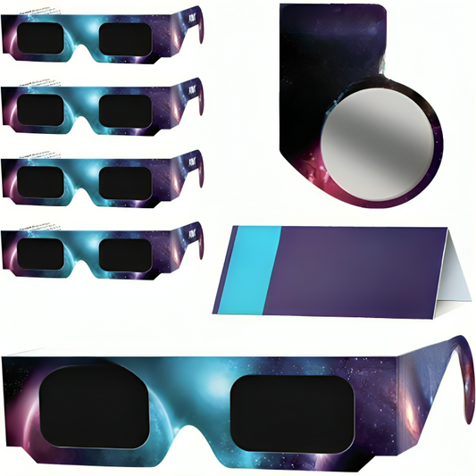 Solar Eclipse Glasses AAS Approved 2024, (5-Pack) CE/ISO Certified Solar Eclipse Viewing Glasses, Bonus Smartphone Photo Filter