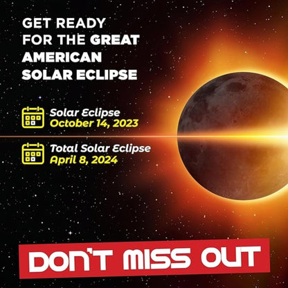 Solar Eclipse Glasses 2024 (20/50/100/1000 Pack) CE and ISO Certified Safe for Direct Sun Viewing