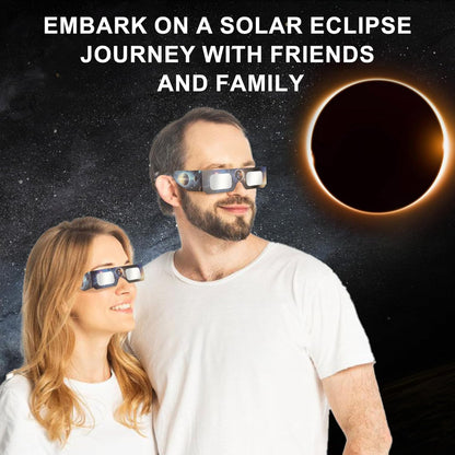 Solar Eclipse Glasses Approved 2024, ISO & CE Certified Eclipse Glasses 10 Pack + 2 Smartphone Photo Filter Lens, Safe Shades for Direct Sun Viewing