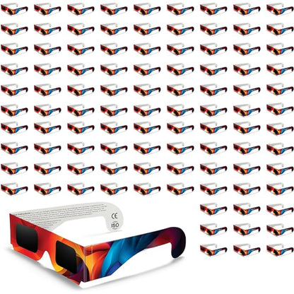 Solar Eclipse Glasses 2024 (20/50/100/1000 Pack) CE and ISO Certified Safe for Direct Sun Viewing