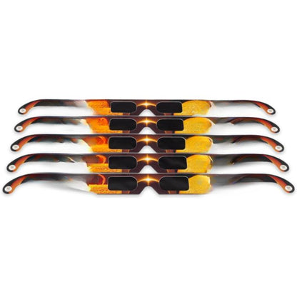 Solar 5 Pack Premium Eclipse Glasses, AAS Approved 2024 Solar Glasses, CE and ISO Certified, HD Film, Crisp Solar Image