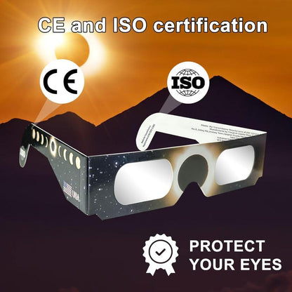 Solar Eclipse Glasses (12 pack) 2024 CE and ISO Certified Safe Shades for Direct Sun Viewing