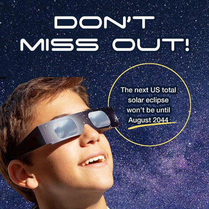 Solar Eclipse Glasses AAS Approved 2024 - Made in the USA CE and ISO Certified Safe Shades for Direct Sun Viewing